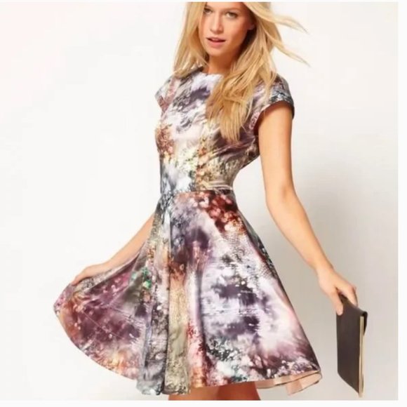 ted baker mecia sequin print dress size 3 nwt - Picture 1 of 11